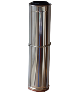 Tuyau double paroi 150 mm télescopique inox