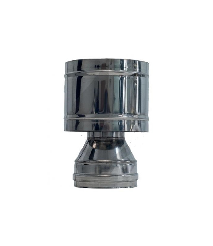 Chapeau de sortie de toit double paroi anti vent inox diamètre 80/130