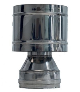 Chapeau de sortie de toit double paroi anti vent inox diamètre 80/130