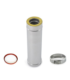 Tuyau de poêle à pellets Double paroi diamètre 80/130 mm inox