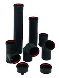 Kit complet pour Installation en Ventouse Simple Paroi noir