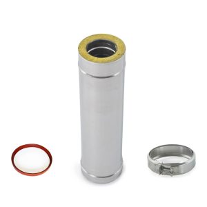 Tuyau de poêle à pellets Double paroi diamètre 80/130 mm inox