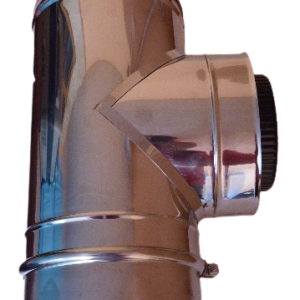 Tuyau en T de diamètre 120 mm double paroi pour poêle à pellets inox