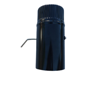Tuyau de poêle à pellets simple paroi acier émaillé noir diamètre 150 mm de 25 cm de long avec clé de tirage