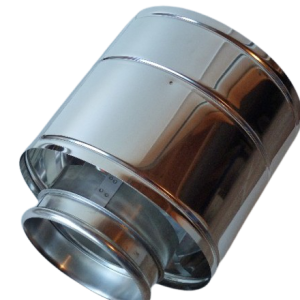 Chapeau de sortie de toit double paroi anti vent inox diamètre 120 mm