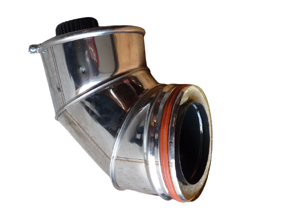 Coude 90° Double paroi isolé diamètre 80/130 mm pour poêle à granulés
