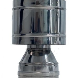 Chapeau de sortie de toit double paroi anti vent inox diamètre 80/130