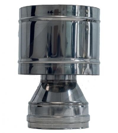 Chapeau de sortie de toit double paroi anti vent inox diamètre 80/130